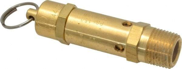 Kingston - 1/2" Inlet, ASME Safety Relief Valve - 150 Max psi, Brass - Exact Tool & Supply