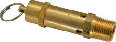 Kingston - 1/2" Inlet, ASME Safety Relief Valve - 200 Max psi, Brass - Exact Tool & Supply