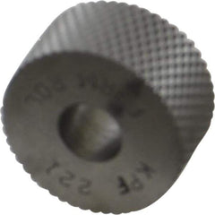Made in USA - 3/4" Diam, 90° Tooth Angle, 21 TPI, Standard (Shape), Form Type High Speed Steel Female Diamond Knurl Wheel - 3/8" Face Width, 1/4" Hole, Circular Pitch, Series KP - Exact Tool & Supply