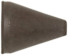 Cratex - 1" Max Diam x 2" Long, Taper, Rubberized Point - Medium Grade, Silicon Carbide, 1/4" Arbor Hole, Unmounted - Exact Tool & Supply