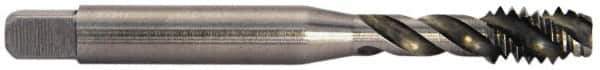 Balax - 5/16-24 UNF 3 Flute Modified Bottoming Spiral Flute Tap - Powdered Metal, Bright Finish, 2-23/32" OAL, Right Hand Flute, Right Hand Thread, Oversize, H6 - Exact Tool & Supply