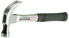 20 oz Head, Steel Handle, Curved Claw Hammer 14″ OAL, Curved Claw, Smooth Face Surface, Steel Head