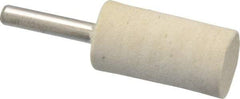 Divine Brothers - 3/4" Diam, 1/4" Shank Diam, Cylinder Shaped Mounted Bob - Medium Density, 1-1/2" Head Length, Wool Felt - Exact Tool & Supply