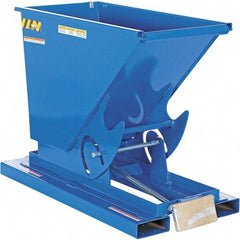 Vestil - 6,000 Lb Load Capacity, 1/3 Cu Yd, Steel Self-Dumping Hopper - 26" Wide x 51-7/8" Long x 38-1/16" High, Powder Coat Blue - Exact Tool & Supply