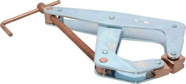 Kant Twist - 2,500 Lb, 9" Max Opening, 3-3/8" Open Throat Depth, 5-1/4" Closed Throat Depth, Cantilever Clamp - High Tensile Steel Jaw, T-Handle, 12" OAL, 13" Max Width - Exact Tool & Supply
