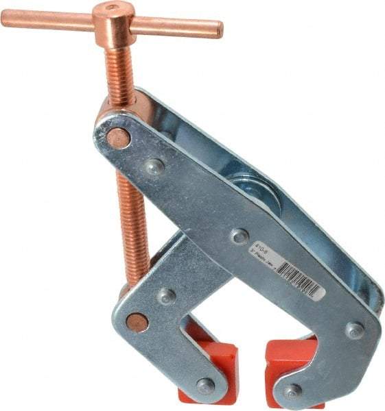 Kant Twist - 1,500 Lb, 3" Max Opening, 1-1/4" Open Throat Depth, 1-3/4" Closed Throat Depth, Cantilever Clamp - Polyurethane Jaw, T-Handle, 5-1/4" OAL, 5" Max Width - Exact Tool & Supply