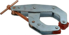 Kant Twist - 1,700 Lb, 4-1/2" Max Opening, 2-1/4" Open Throat Depth, 3-13/16" Closed Throat Depth, Cantilever Clamp - Polyurethane Jaw, T-Handle, 6-1/2" OAL, 7" Max Width - Exact Tool & Supply