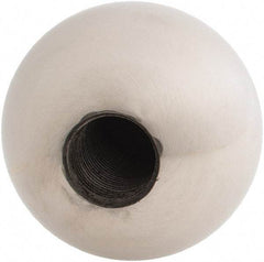 Gibraltar - 5/8-18 Thread, 1.88" Diam, Threaded Hole Ball Knob - Natural, Stainless Steel, Smooth Grip, 3/4" Hole Depth - Exact Tool & Supply