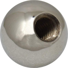 Gibraltar - 3/8-16 Thread, 1" Diam, Threaded Hole Ball Knob - Natural, Stainless Steel, Smooth Grip, 1/2" Hole Depth - Exact Tool & Supply