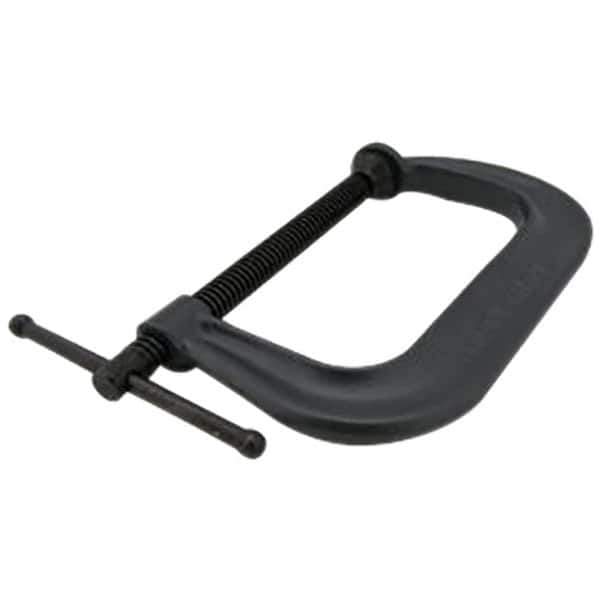 Hargrave - Regular-Duty 4" Max Opening, 2-3/4" Throat Depth, Forged Steel Standard C-Clamp - 6,200 Lb Capacity, 0" Min Opening, Extra Deep Throat - Exact Tool & Supply