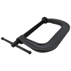 Hargrave - Regular-Duty 4" Max Opening, 2-3/4" Throat Depth, Forged Steel Standard C-Clamp - 6,200 Lb Capacity, 0" Min Opening, Extra Deep Throat - Exact Tool & Supply