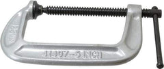 Wilton - Light-Duty 5" Max Opening, 3" Throat Depth, Ductile Iron Standard C-Clamp - 1,225 Lb Capacity, 0" Min Opening, Standard Throat Depth - Exact Tool & Supply