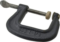 Hargrave - Light-Duty 1-1/4" Max Opening, 1-3/16" Throat Depth, Ductile Iron Standard C-Clamp - 550 Lb Capacity, 0" Min Opening, Standard Throat Depth, Steel Screw - Exact Tool & Supply