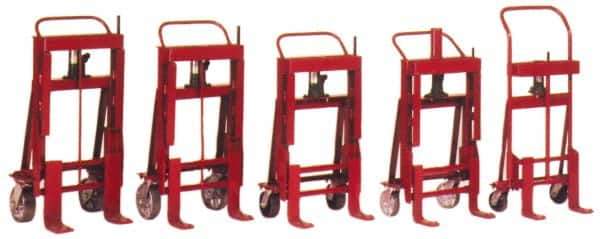 Wesco Industrial Products - 6,000 Lb Capacity, 12" Lift Twin Machinery Movers - 23" Overall Width, 6" Fork Length, 1-1/8" Lowered Height - Exact Tool & Supply