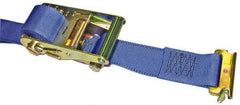 Wesco Industrial Products - 12' Long x 2-1/8" Wide, 1 Ply, Nylon Web Sling - Blue, with "E" Track Hooks - Exact Tool & Supply