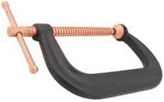 Hargrave - Regular-Duty 8" Max Opening, 4-1/2" Throat Depth, Forged Steel Standard C-Clamp - 6,900 Lb Capacity, 0" Min Opening, Extra Deep Throat - Exact Tool & Supply