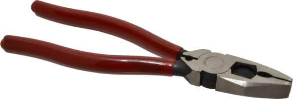 Proto - 8-3/8" OAL, 1-3/4" Jaw Length x 1-1/16" Jaw Width, Linesman's Pliers - Serrated Pipe Jaw, Flat Nose Head, Plastisol Handles - Exact Tool & Supply