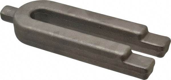 Made in USA - 2-3/8" Wide x 1-1/8" High, Carbon Steel, Plain, U Shaped Strap Clamp - 13/16" Stud, 8" OAL, 7-3/8" Slot Length, 13/16" Slot Width - Exact Tool & Supply