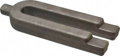 Made in USA - 2-3/8" Wide x 1-1/8" High, Carbon Steel, Plain, U Shaped Strap Clamp - 13/16" Stud, 8" OAL, 7-3/8" Slot Length, 13/16" Slot Width - Exact Tool & Supply