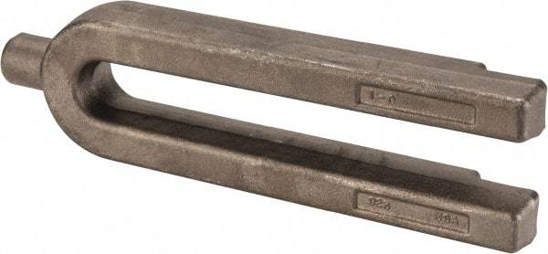 Made in USA - 2-3/4" Wide x 1-1/4" High, Carbon Steel, Plain, U Shaped Strap Clamp - 15/16" Stud, 10" OAL, 9" Slot Length, 15/16" Slot Width - Exact Tool & Supply