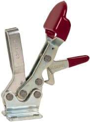 De-Sta-Co - 500 Lb Holding Capacity, Horizontal Handle, Manual Hold Down Toggle Clamp - 70° Handle Movement, 92° Bar Opening, U-Bar, Flanged Base, Electro-Plated Zinc, Carbon Steel - Exact Tool & Supply