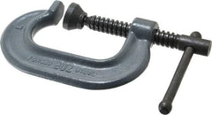 Wilton - Regular-Duty 2" Max Opening, 1-13/16" Throat Depth, Forged Steel Standard C-Clamp - 2,700 Lb Capacity, 0" Min Opening, Standard Throat Depth - Exact Tool & Supply