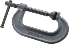 Wilton - Regular-Duty 3" Max Opening, 1-15/16" Throat Depth, Forged Steel Standard C-Clamp - 3,000 Lb Capacity, 0" Min Opening, Standard Throat Depth - Exact Tool & Supply