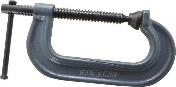 Wilton - Regular-Duty 4" Max Opening, 2-5/16" Throat Depth, Forged Steel Standard C-Clamp - 3,700 Lb Capacity, 0" Min Opening, Standard Throat Depth - Exact Tool & Supply