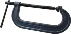 Wilton - Regular-Duty 8" Max Opening, 3-7/16" Throat Depth, Forged Steel Standard C-Clamp - 5,200 Lb Capacity, 0" Min Opening, Standard Throat Depth - Exact Tool & Supply