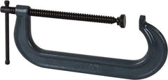 Wilton - Regular-Duty 10" Max Opening, 3-3/4" Throat Depth, Forged Steel Standard C-Clamp - 6,000 Lb Capacity, 1-1/2" Min Opening, Standard Throat Depth - Exact Tool & Supply
