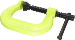 Wilton - Regular-Duty 2-1/8" Max Opening, 2-1/4" Throat Depth, Forged Steel Standard C-Clamp - 3,500 Lb Capacity, 0" Min Opening, Deep Throat, Alloy Steel Screw - Exact Tool & Supply