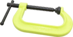 Wilton - Regular-Duty 4-1/4" Max Opening, 3-1/4" Throat Depth, Forged Steel Standard C-Clamp - 6,200 Lb Capacity, 0" Min Opening, Deep Throat, Alloy Steel Screw - Exact Tool & Supply