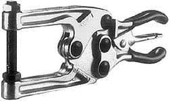 Lapeer - 725.75 Kg Load Capacity, 2-1/4" Throat Depth, 9-3/4" OAL, Carbon Steel, C Style Plier Clamp - 1-3/4" Max Jaw Capacity, 3/8-24 Spindle, 1.22" Open Throat Height, Orange Handle, Spindle End - Exact Tool & Supply