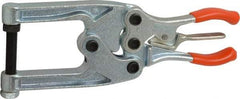 Lapeer - 544.31 Kg Load Capacity, 2-1/4" Throat Depth, 8-3/8" OAL, Carbon Steel, C Style Plier Clamp - 1-3/4" Max Jaw Capacity, 3/8-24 Spindle, 1.22" Open Throat Height, Orange Handle, Spindle End - Exact Tool & Supply