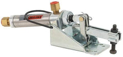 Lapeer - 800 Lb Inner Hold Capacity, Horiz Mount, Air Power Hold-Down Toggle Clamp - 1/8 NPTF Port, 115° Bar Opening, 2-9/32" Height Under Bar - Exact Tool & Supply