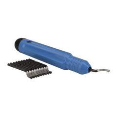 Noga - 11 Piece High Speed Steel Blade Hand Deburring Tool Set - S10 Blades, For Holes, Straight Edge, Curved Edge - Exact Tool & Supply