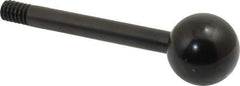 Gibraltar - 1/4-20 Stem, 3/4" Knob Diam, 1/4" Shaft Diam, Gear Lever Arm with Ball Knob - 3/8" Thread Length, 2-1/2" Handle Length, Carbon Steel Shaft, Plastic Knob - Exact Tool & Supply
