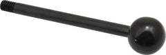Gibraltar - 1/4-20 Stem, 3/4" Knob Diam, 1/4" Shaft Diam, Gear Lever Arm with Ball Knob - 3/8" Thread Length, 3-1/2" Handle Length, Carbon Steel Shaft, Plastic Knob - Exact Tool & Supply