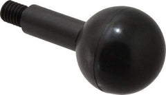 Gibraltar - 3/8-16 Stem, 1-3/8" Knob Diam, 1/2" Shaft Diam, Gear Lever Arm with Ball Knob - 1/2" Thread Length, 2-1/2" Handle Length, Carbon Steel Shaft, Plastic Knob - Exact Tool & Supply