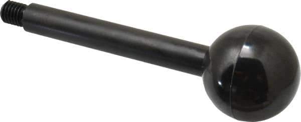 Gibraltar - 1/2-13 Stem, 1-7/8" Knob Diam, 5/8" Shaft Diam, Gear Lever Arm with Ball Knob - 5/8" Thread Length, 6" Handle Length, Carbon Steel Shaft, Plastic Knob - Exact Tool & Supply