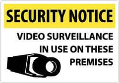NMC - "Security Notice - Video Surveillance in Use on These Premises", 14" Long x 20" Wide, Aluminum Safety Sign - Rectangle, 0.04" Thick, Use for Security & Admittance - Exact Tool & Supply