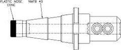 Parlec - CAT40 Taper Shank 12mm Hole End Mill Holder/Adapter - 1-1/4" Nose Diam, 2.62" Projection, Through-Spindle Coolant - Exact Tool & Supply