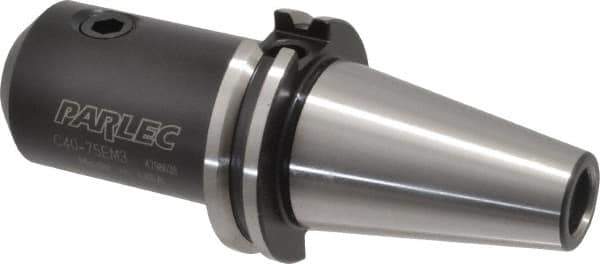 Parlec - CAT40 Taper Shank 3/4" Hole End Mill Holder/Adapter - 1-3/4" Nose Diam, 3-1/2" Projection, Through-Spindle Coolant - Exact Tool & Supply