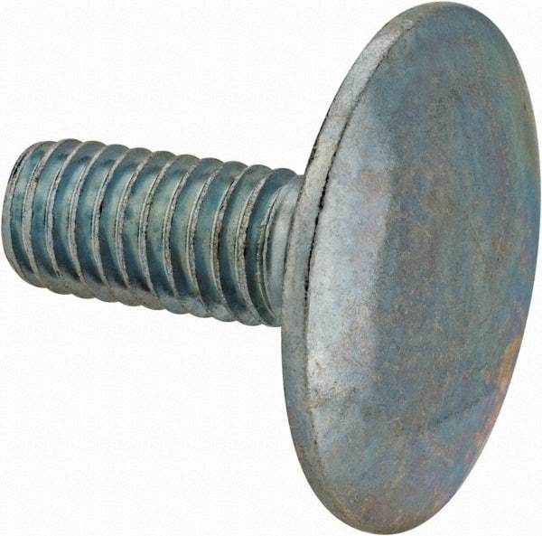 Value Collection - 3/8-16, 1" Length Under Head, Step Bolt - 1-1/4" Head Diam, 1006-1050 Steel, Zinc-Plated Finish - Exact Tool & Supply