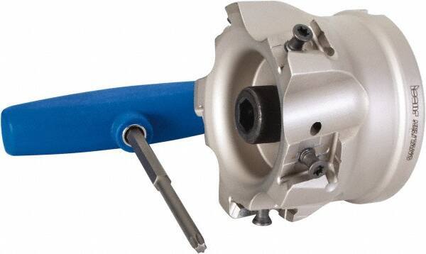 Iscar - 5 Inserts, 3" Cut Diam, 1" Arbor Diam, 0.63" Max Depth of Cut, Indexable Square-Shoulder Face Mill - 0/90° Lead Angle, 2" High, T490 LN.T 1607 Insert Compatibility, Through Coolant, Series Helitang - Exact Tool & Supply