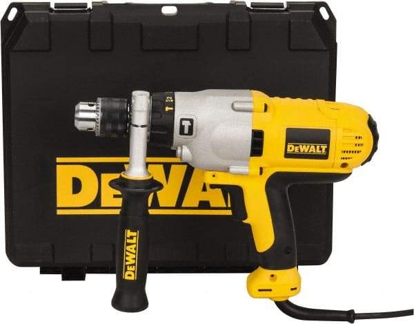 DeWALT - 120 Volt 1/2" Keyed Chuck Electric Hammer Drill - 0 to 56,000 BPM, 0 to 1,200 & 0 to 3,500 RPM, Reversible - Exact Tool & Supply