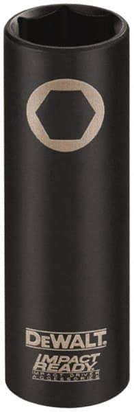 DeWALT - 3/8" Drive 13/16" Deep Impact Socket - 6 Points, 2-1/2" OAL - Exact Tool & Supply