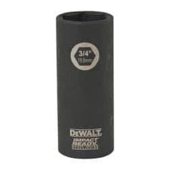 DeWALT - 3/8" Drive 3/4" Deep Impact Socket - 6 Points, 2-1/2" OAL - Exact Tool & Supply