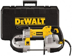 DeWALT - 120 Volt, Electric Handheld Bandsaw - 2.44 m Cord Length, 5 Inch (Round) and 5 x 4-3/4 Inch (Rectangular) Depth of Cut, 100 and 350 SFPM, 10 Amp - Exact Tool & Supply