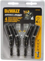 DeWALT - 4 Piece, Magnetic Nutsetter - 1/4 to 7/16" Hex, 1/4" Hex Drive - Exact Tool & Supply
